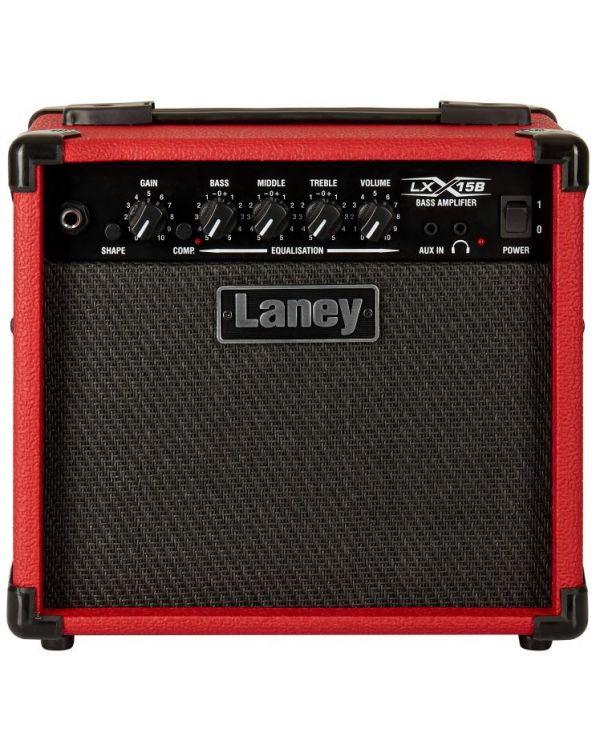 Laney LX15B-RED 15 Watt Bass Combo Amp, Red