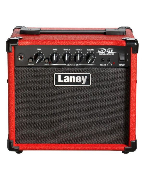 Laney LX15-RED 15 Watt Guitar Combo Amp, Red