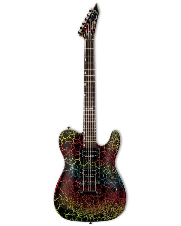 ESP LTD Eclipse 87 NT Singlecut Electric Guitar, Rainbow Crackle