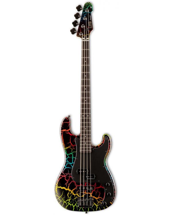 ESP LTD Surveyor 87 Electric Bass Guitar, Rainbow Crackle