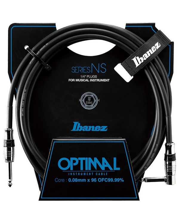 Ibanez NS10L GUITAR INSTRUMENT CABLE Straight & Right Angle plugs 10ft