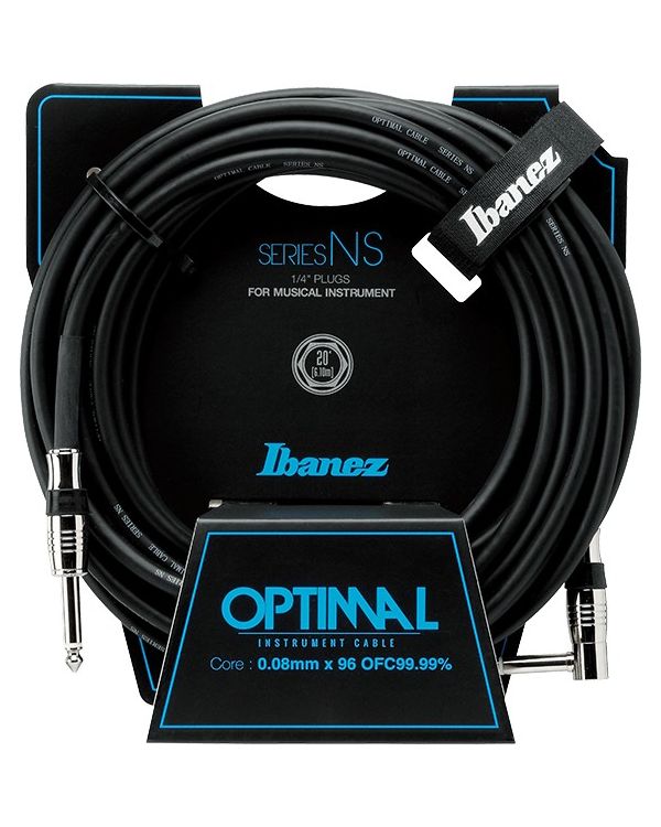 Ibanez NS20L GUITAR INSTRUMENT CABLE Straight & Right Angle plugs 20ft