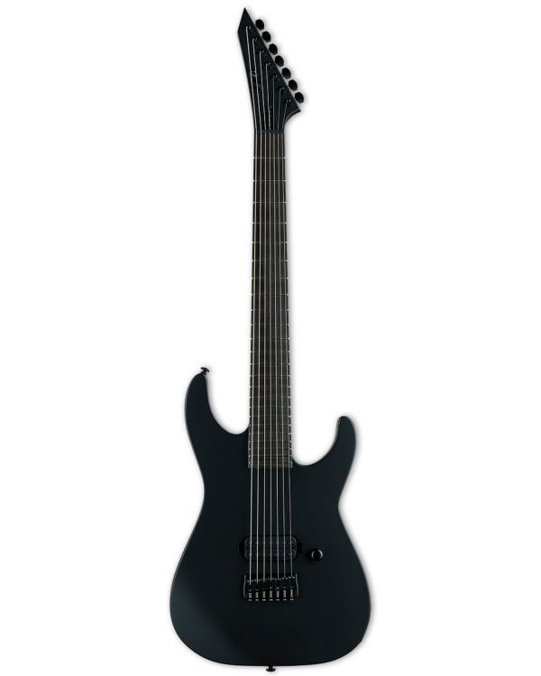 ESP LTD M-7HT Baritone Black Metal 7-String Guitar, Black Satin