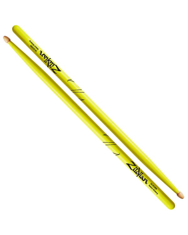 Zildjian 5A Drumsticks in Neon Yellow