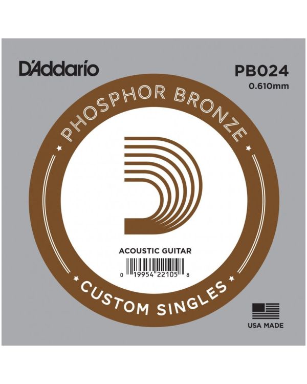 D'Addario PB024 Phosphor Bronze Acoustic Guitar Single String .024