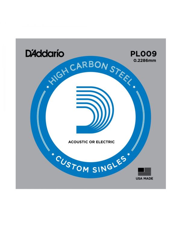 D'Addario High Carbon Plain Steel .009 Single Guitar String