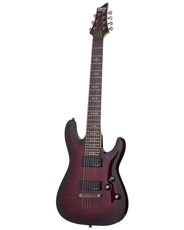 Schecter Demon-7 7-String Electric Guitar, Crimson Red Burst
