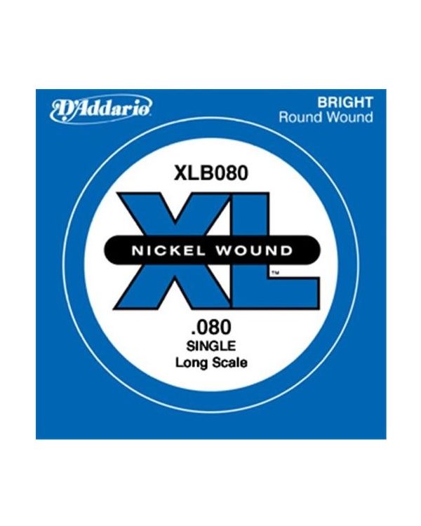 D'Addario XLB080 Nickel Wound XL Bass Single String .080 Long Scale