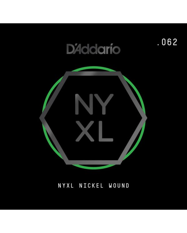 D'Addario NYNW062 Nickel Wound Electric Guitar Single String .062