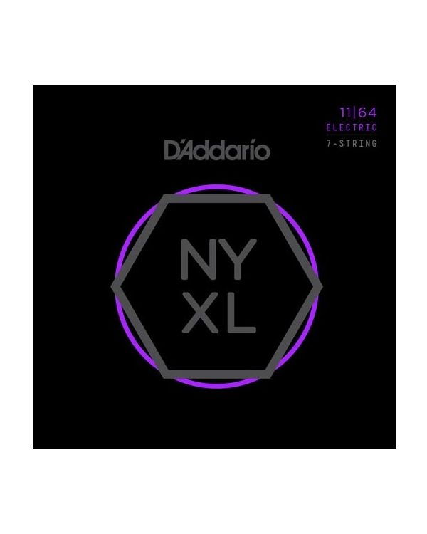 D'Addario NYXL Nickel Wound 7-String 11-64 Electric Guitar Strings, Medium