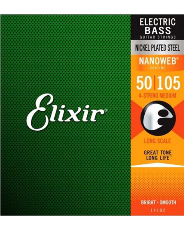 Elixir E14102 Nanoweb Heavy LS Bass Strings, 50-105