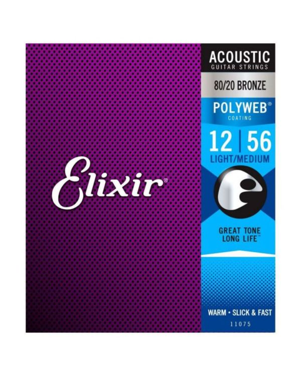 Elixir Polyweb 80/20 Bronze Acoustic Strings 12-56