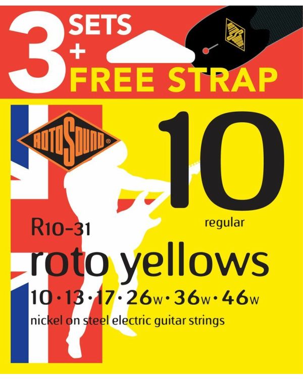 Rotosound R10-31 Triple Pack Plus Free Strap