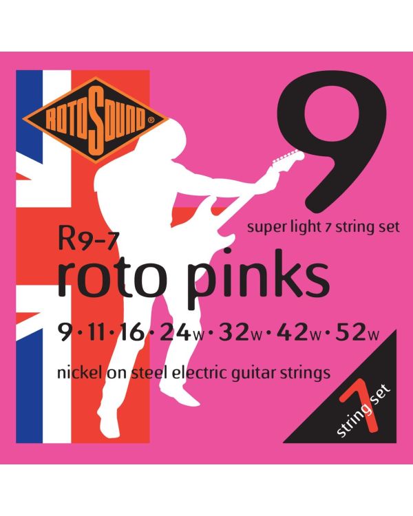 Rotosound 9-52 Nickel Super Light Gauge 7-String Electric Guitar Strings
