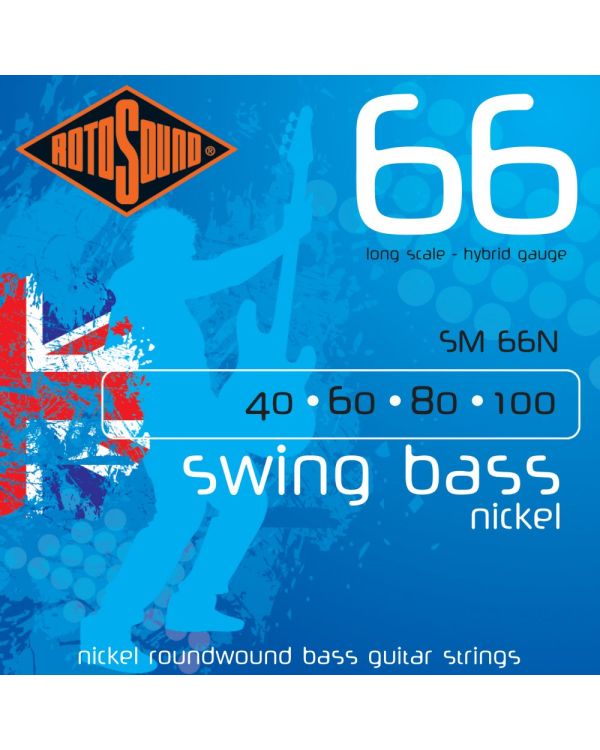 Rotosound 4-String Swing Bass Nickel 40-100 Long Scale Bass Guitar Strings SM66N