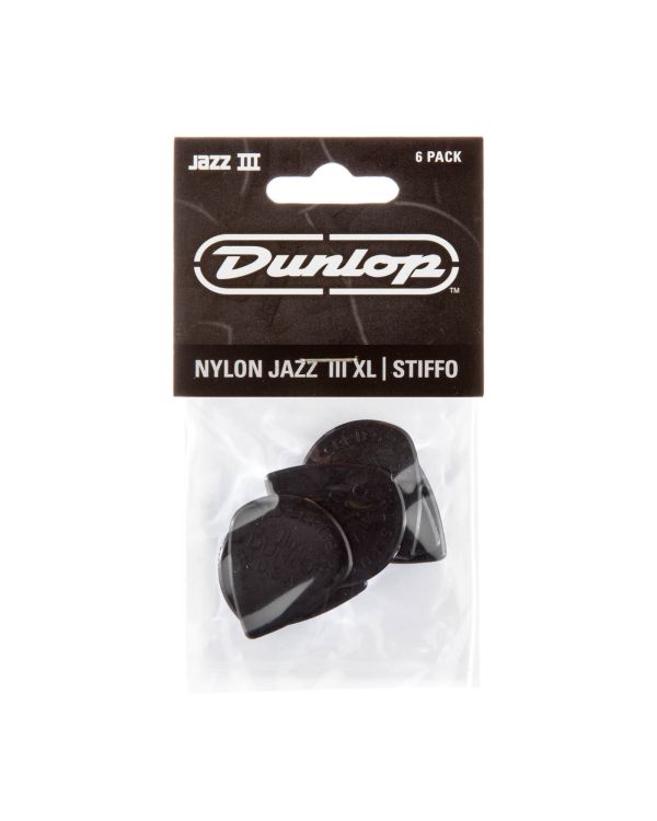 Dunlop Nylon Jazz III XL Black Guitar Picks (6 Pack)