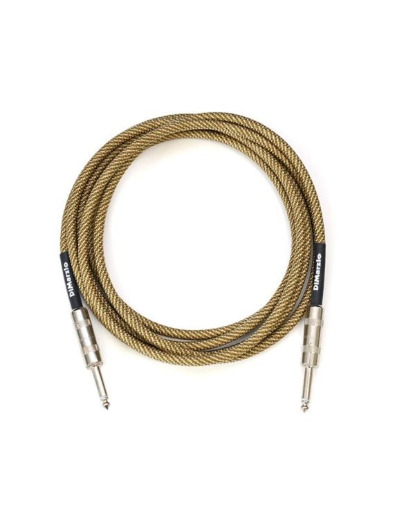 DiMarzio Overbraid Instrument Cable, Straight, 10ft, Vintage Tweed