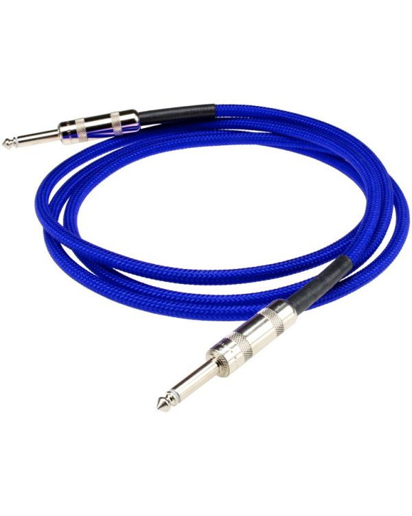 DiMarzio Overbraid Instrument Cable, Straight, 10ft, Electric Blue