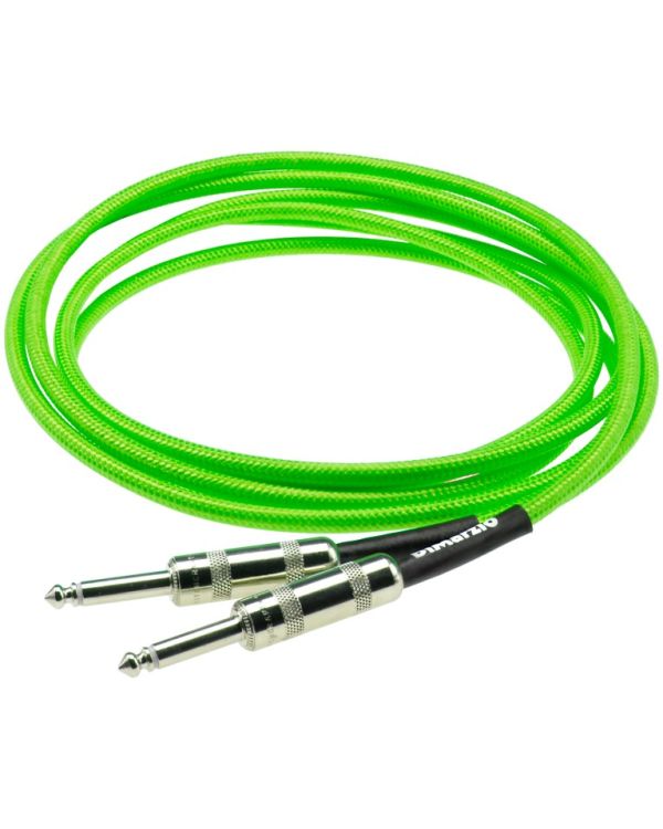DiMarzio Overbraid Instrument Cable, Straight, 10ft, Neon Green