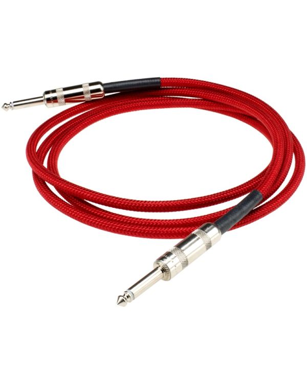 DiMarzio Overbraid Instrument Cable, Straight, 10ft, Red