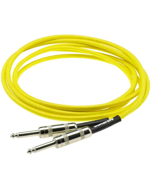 DiMarzio Overbraid Instrument Cable, Straight, 10ft, Neon Yellow