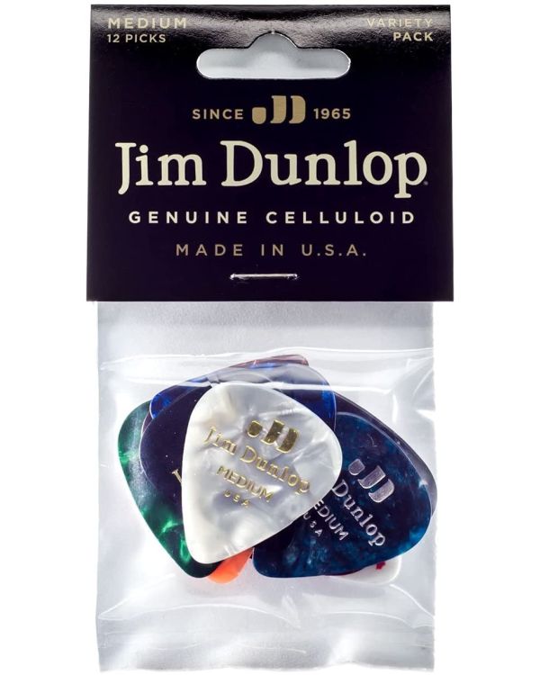 Dunlop PVP106 Variety Guitar Picks Celluloid Medium (12 Pack)