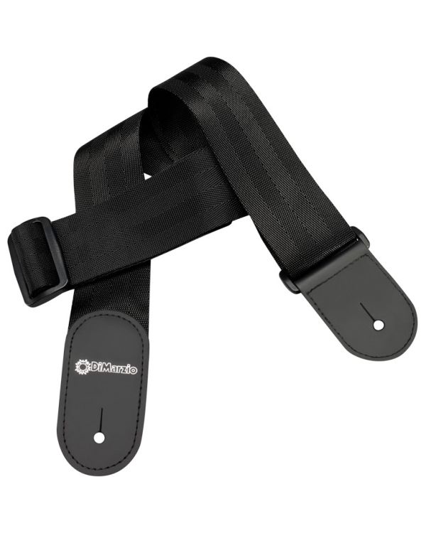 DiMarzio Nylon Leather Strap with Leather Ends, Black