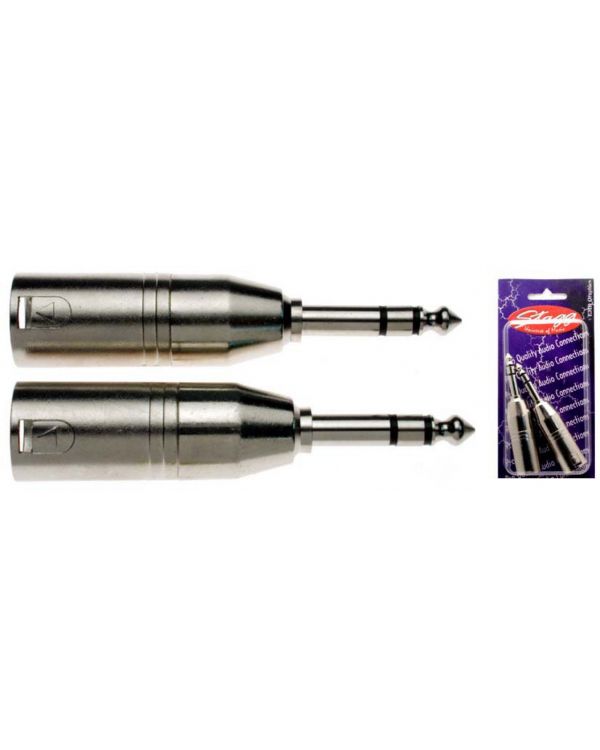 Stagg XLR Male To Stereo 6.3mm Jack Adapters Twin Pack