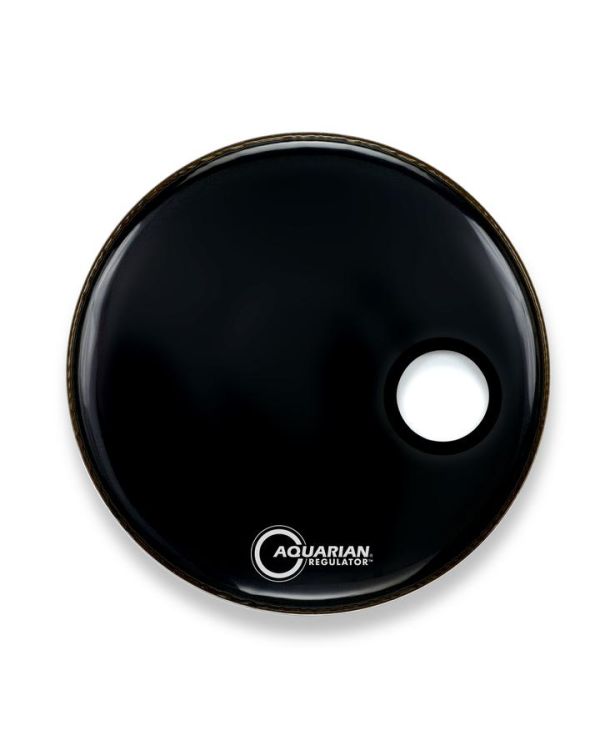 Aquarian 22" Regulator RSM Offset Hole Gloss Black Bass Drumhead