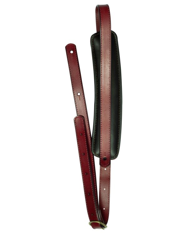 TGI Guitar Strap Vintage Style Red Leather