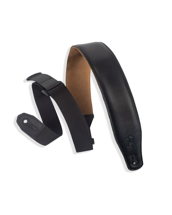 Levys 2.5" Right Height Leather Guitar Strap, Black