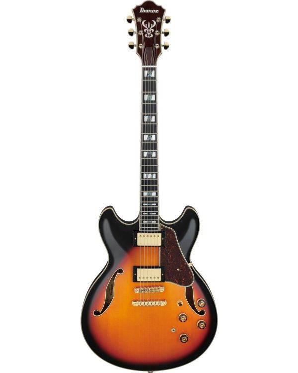 Ibanez As113 Hollowbody Electric Guitar With Case, Brown Sunburst