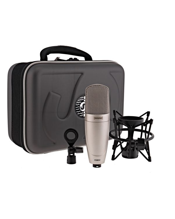 Shure KSM32/SL Cardioid Condenser Microphone Champagne Finish with Shock Mount and Bag