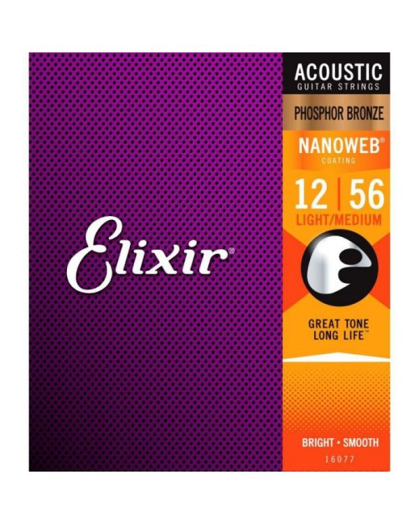 Elixir Phos. Bronze NANOWEB Acoustic Strings Light-Medium 12-56