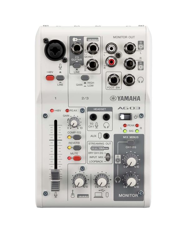 Yamaha AG03MK2 Live Streaming Mixer White