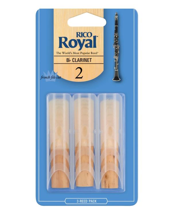Rico Royal Bb Clarinet Reeds, Strength 2, 3 Pack