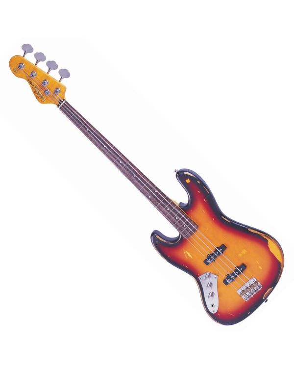 Vintage Icon Fretless Bass- Sunburst- L/H