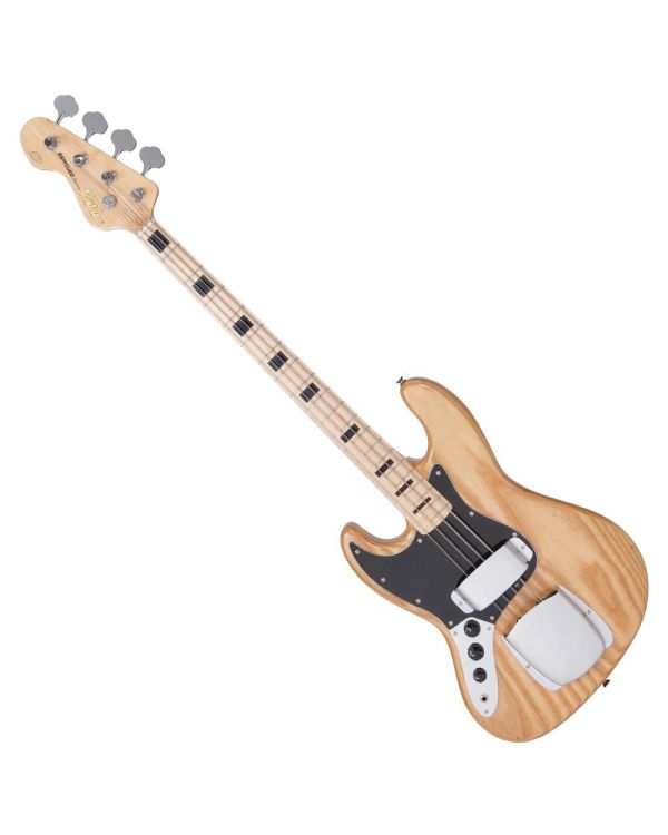 Vintage Vj74 Left Hand Bass - Maple Board - Natural Ash Body