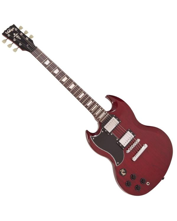 Vintage Vs6 L/Hand Guitar- Cherry Red