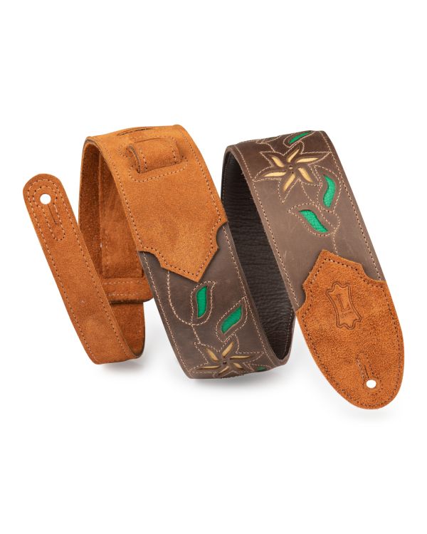 Levy's Flowering Vine Brown Leather Strap - Yellow Flowers