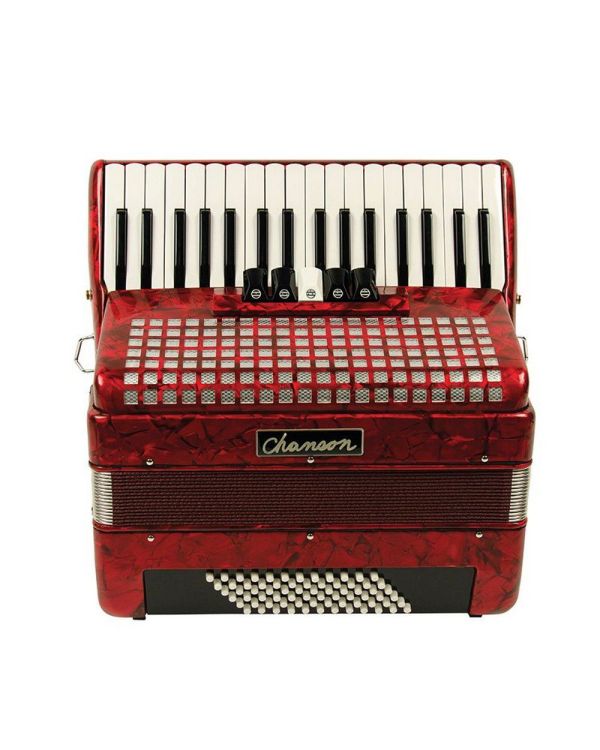 Chanson 7148RD Piano Accordion 72 Bass, Red