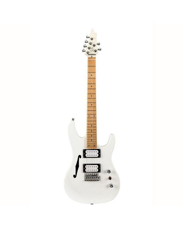 Sx Electric Guitar Short Scale Thinline Double Cutaway White