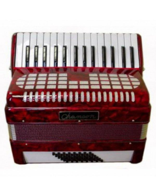 Chanson 7147RD Piano Accordion 48 Bass, Red