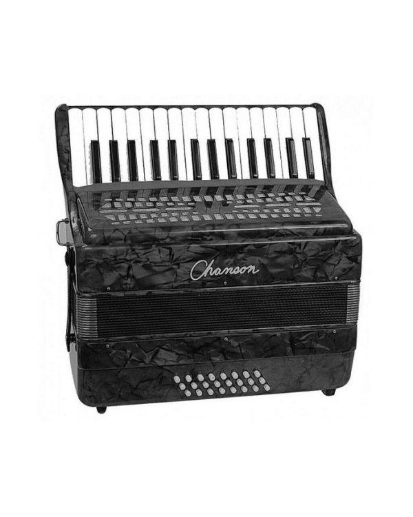 Chanson 7157Bk Piano Accordion 24 Bass, Black