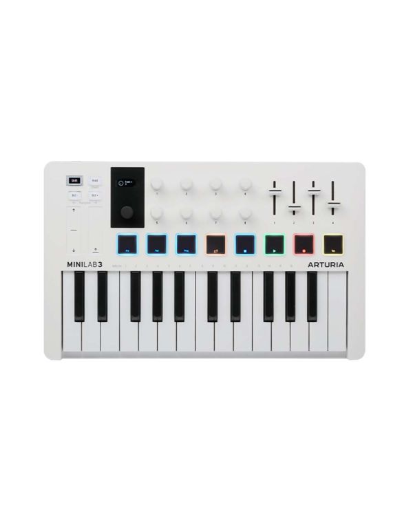 Arturia MiniLAB MKIII 25 Key MIDI Keyboard, White
