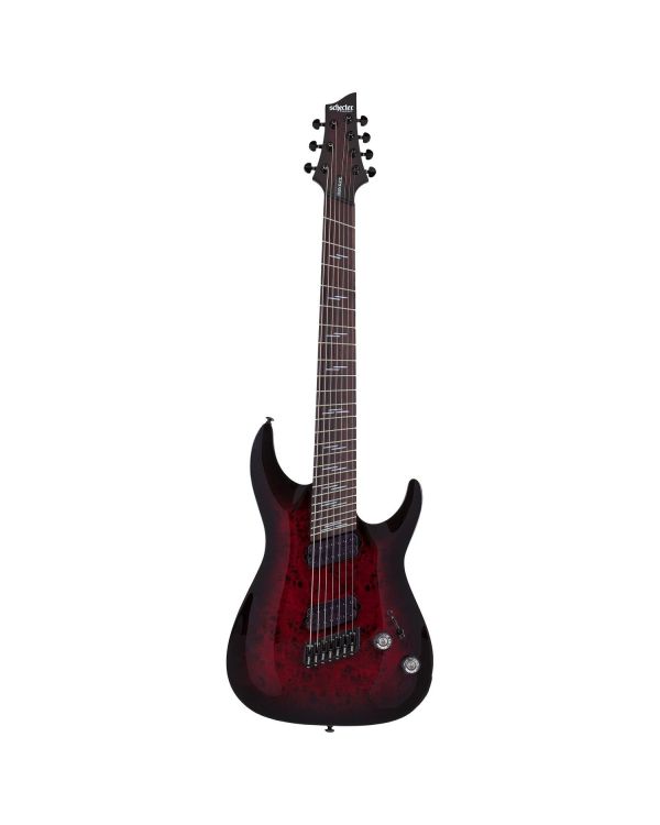 Schecter Omen Elite-7 Multi-Scale Guitar, Black Cherry Burst