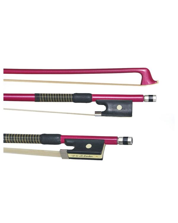 P & H Violin Bow Pink Fibreglass Natural Hair 4/4