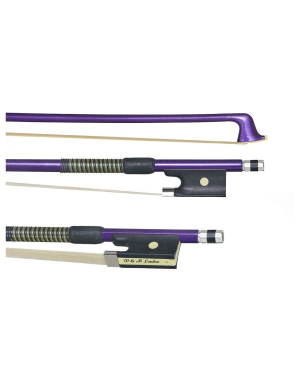 P&H Violin Bow Purple Fibreglass Natural Hair 4/4