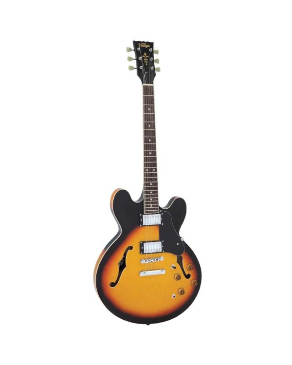 Vintage VSA500 Re-Issued Semi Acoustic Guitar, Sunburst