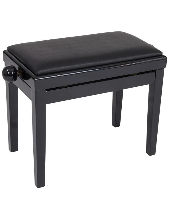Kinsman Adjustable Piano Bench, Polished Gloss Black